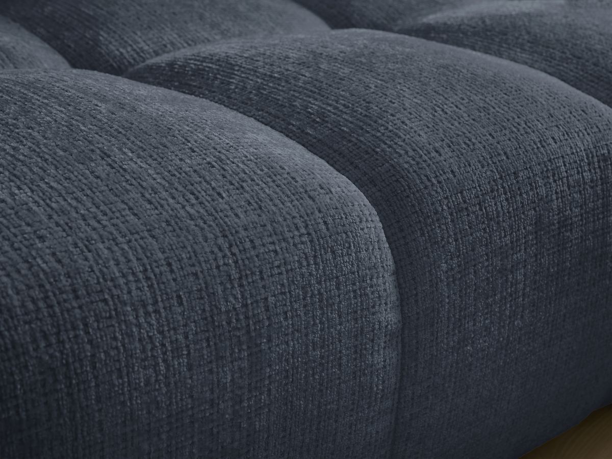 Canapé droit convertible coffre ANAKIN tissu texturé avec pouf