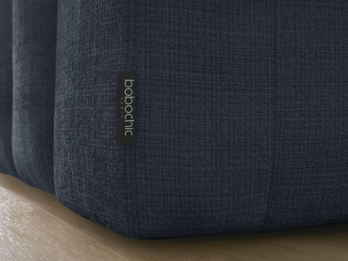 Canapé droit convertible coffre ANAKIN tissu texturé avec pouf