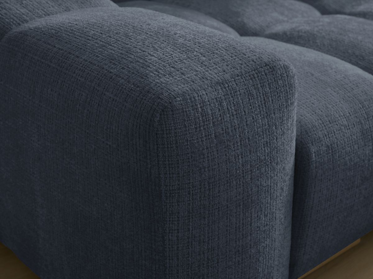 Canapé droit convertible coffre ANAKIN tissu texturé avec pouf