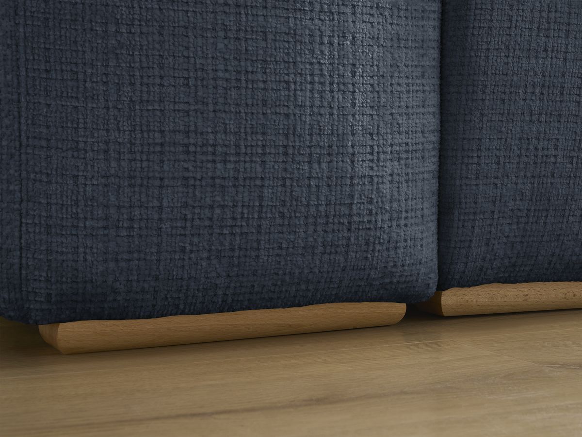 Canapé droit convertible coffre ANAKIN tissu texturé avec pouf