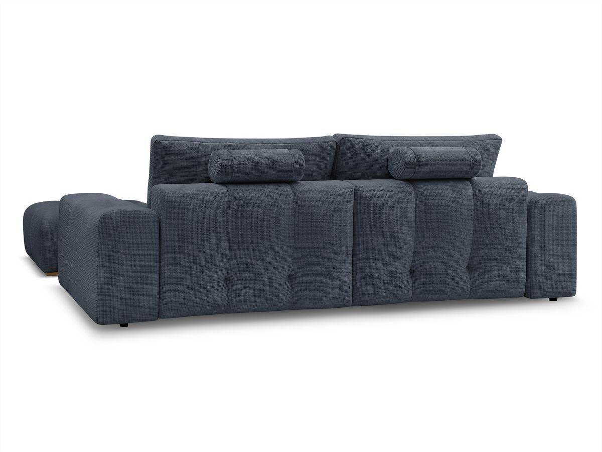 Canapé droit convertible coffre ANAKIN tissu texturé avec pouf