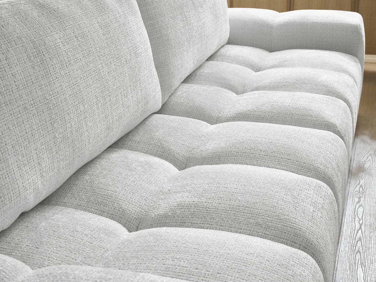 Canapé droit convertible coffre ANAKIN tissu texturé avec pouf