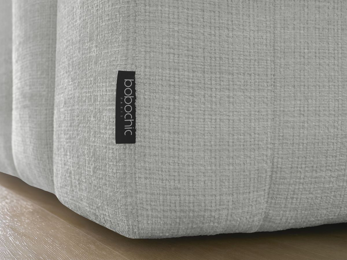 Canapé droit convertible coffre ANAKIN tissu texturé avec pouf