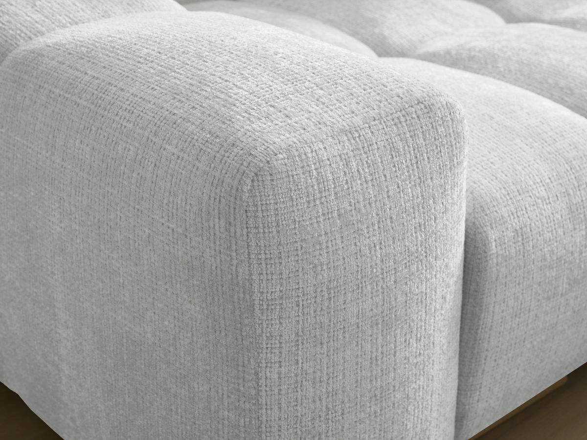 Canapé droit convertible coffre ANAKIN tissu texturé avec pouf