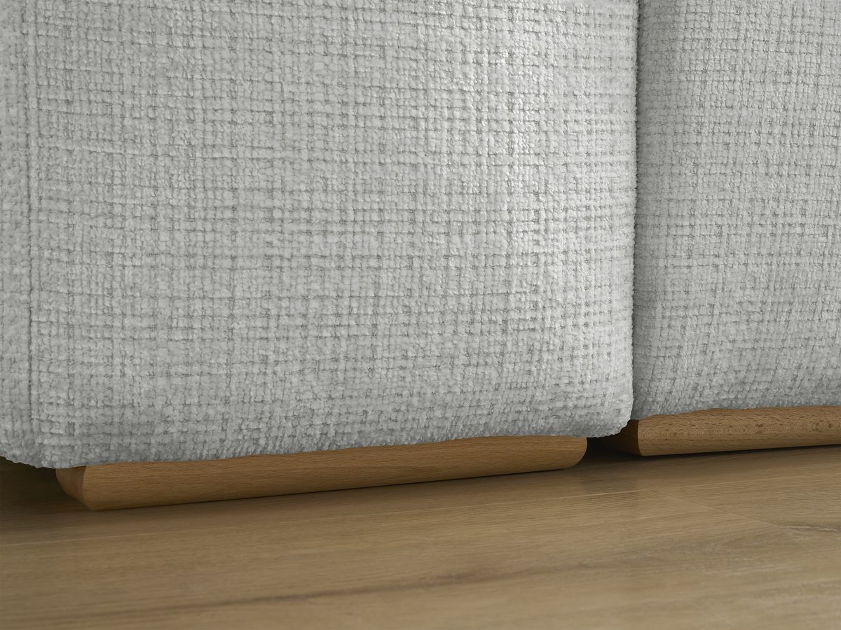 Canapé droit convertible coffre ANAKIN tissu texturé avec pouf