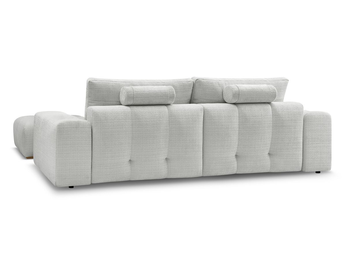 Canapé droit convertible coffre ANAKIN tissu texturé avec pouf