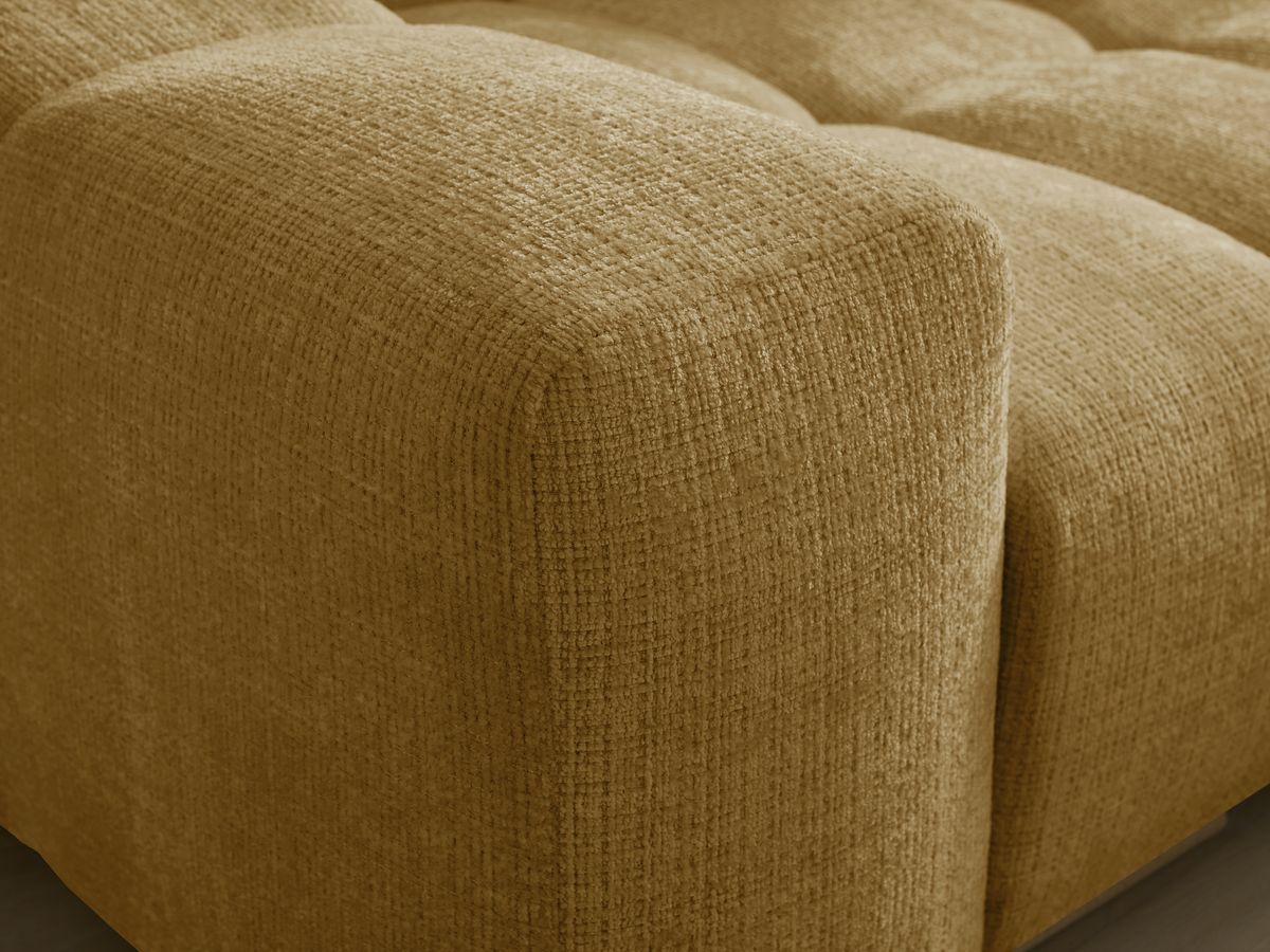 Canapé droit convertible coffre ANAKIN tissu texturé avec pouf