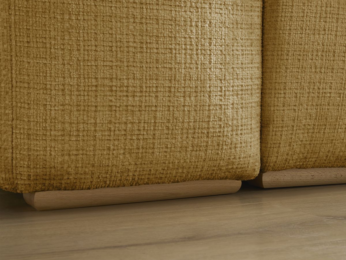Canapé droit convertible coffre ANAKIN tissu texturé avec pouf