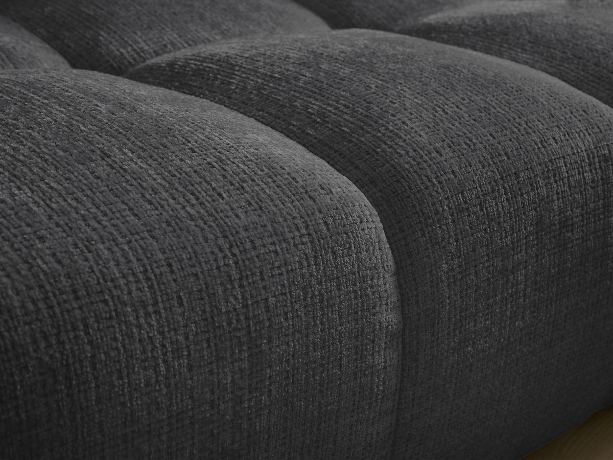 Canapé droit convertible coffre ANAKIN tissu texturé avec pouf