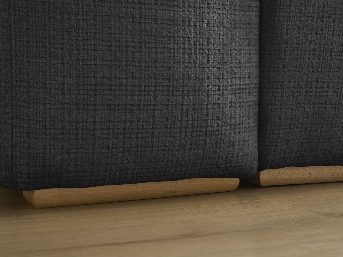 Canapé droit convertible coffre ANAKIN tissu texturé avec pouf