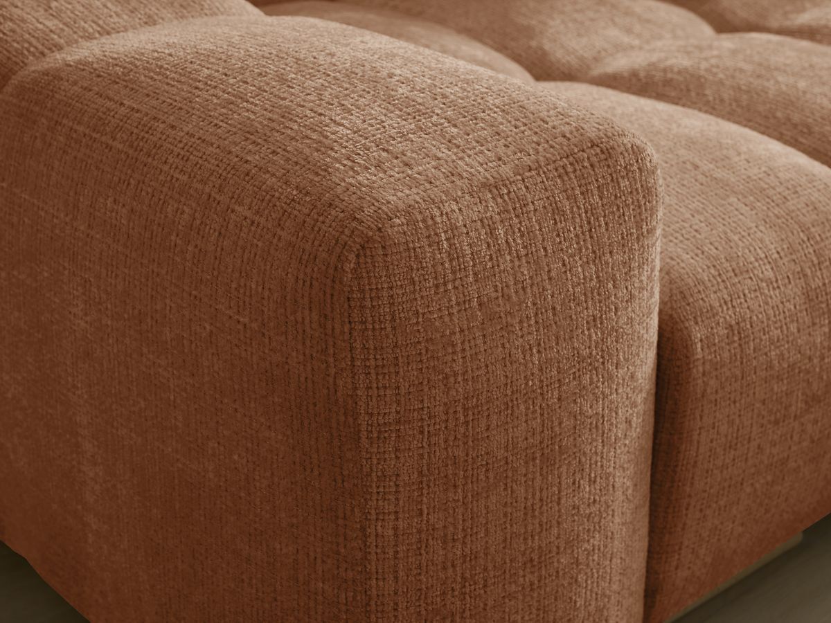 Canapé droit convertible coffre ANAKIN tissu texturé avec pouf
