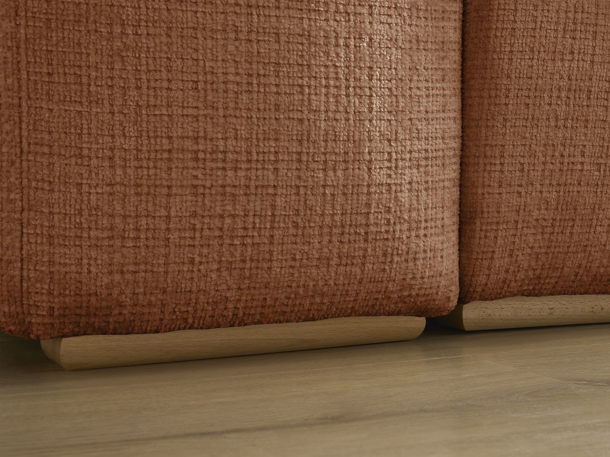 Canapé droit convertible coffre ANAKIN tissu texturé avec pouf