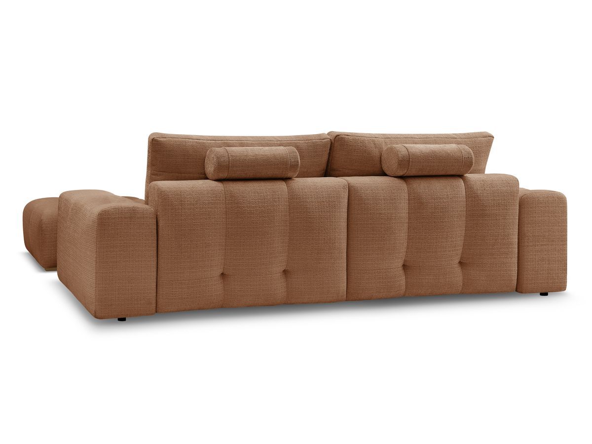 Canapé droit convertible coffre ANAKIN tissu texturé avec pouf