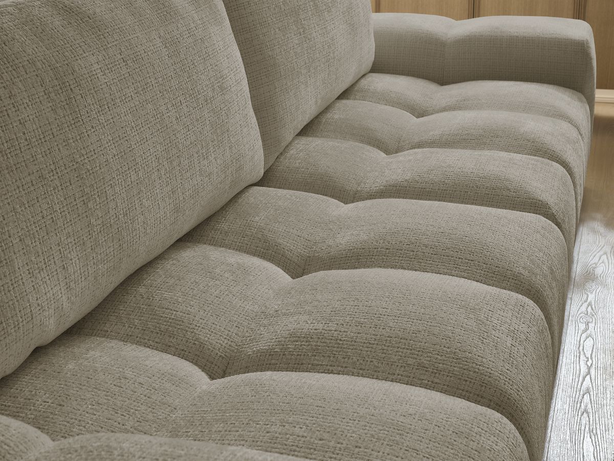 Canapé droit convertible coffre ANAKIN tissu texturé avec pouf