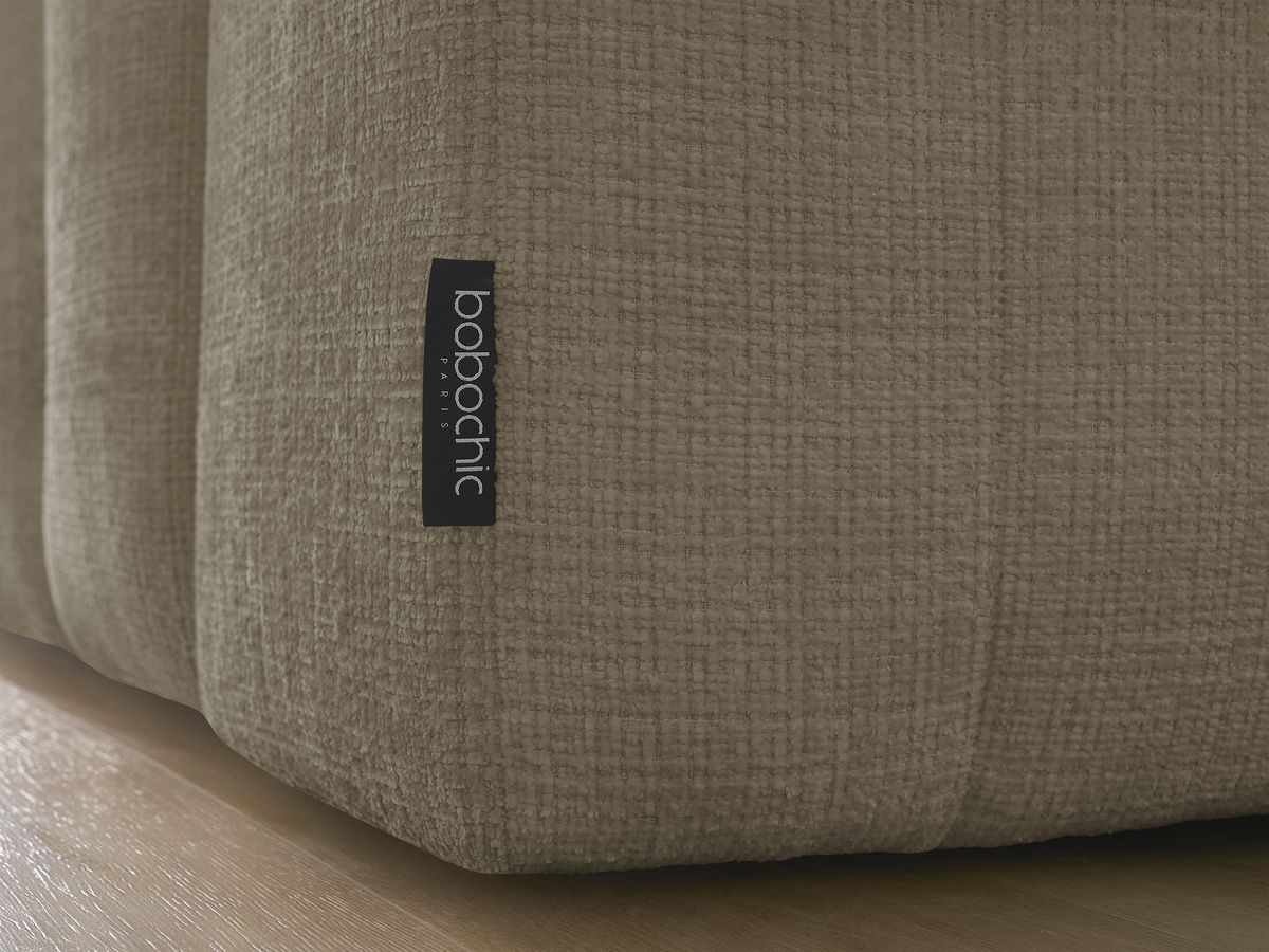 Canapé droit convertible coffre ANAKIN tissu texturé avec pouf