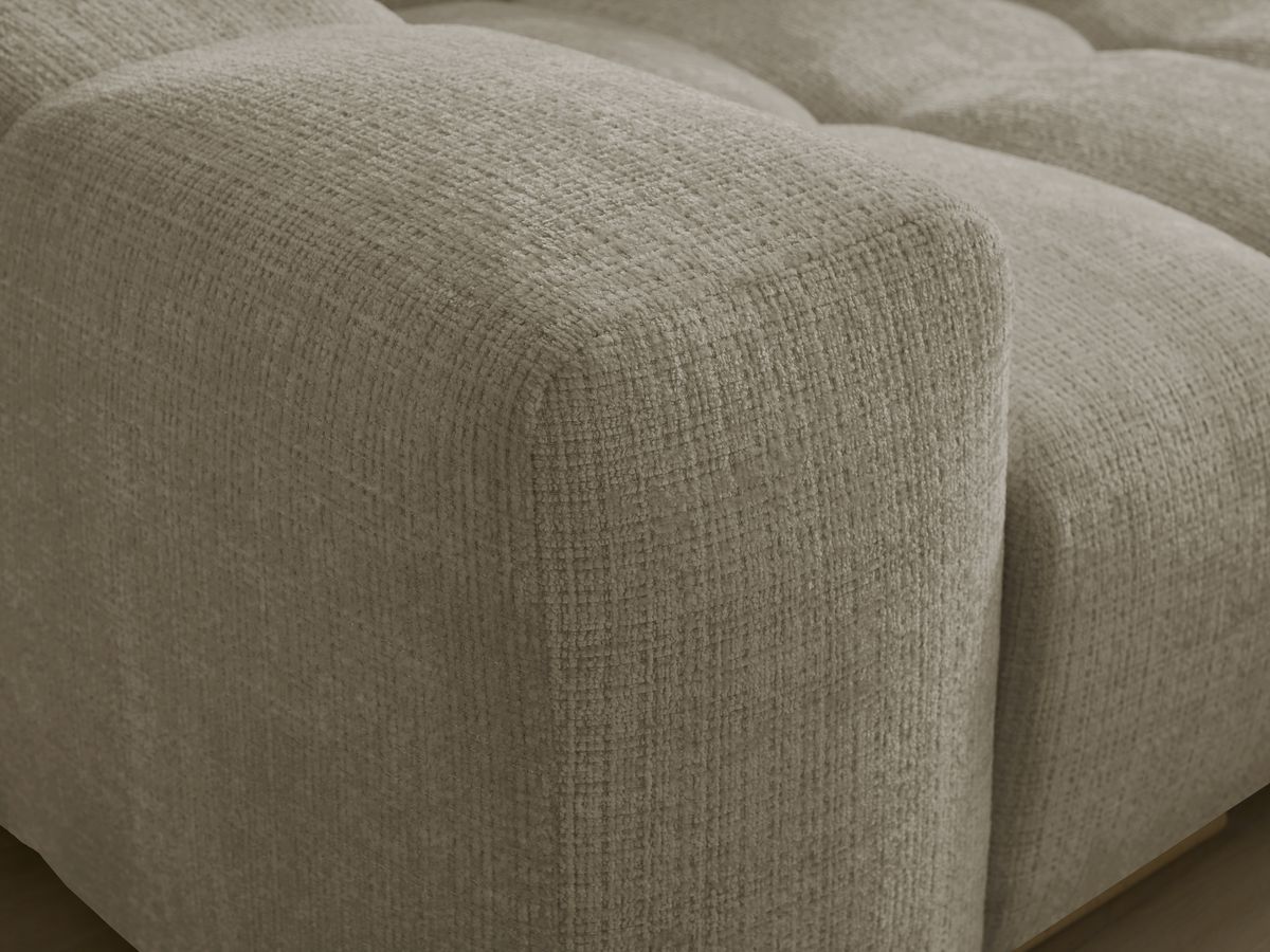 Canapé droit convertible coffre ANAKIN tissu texturé avec pouf