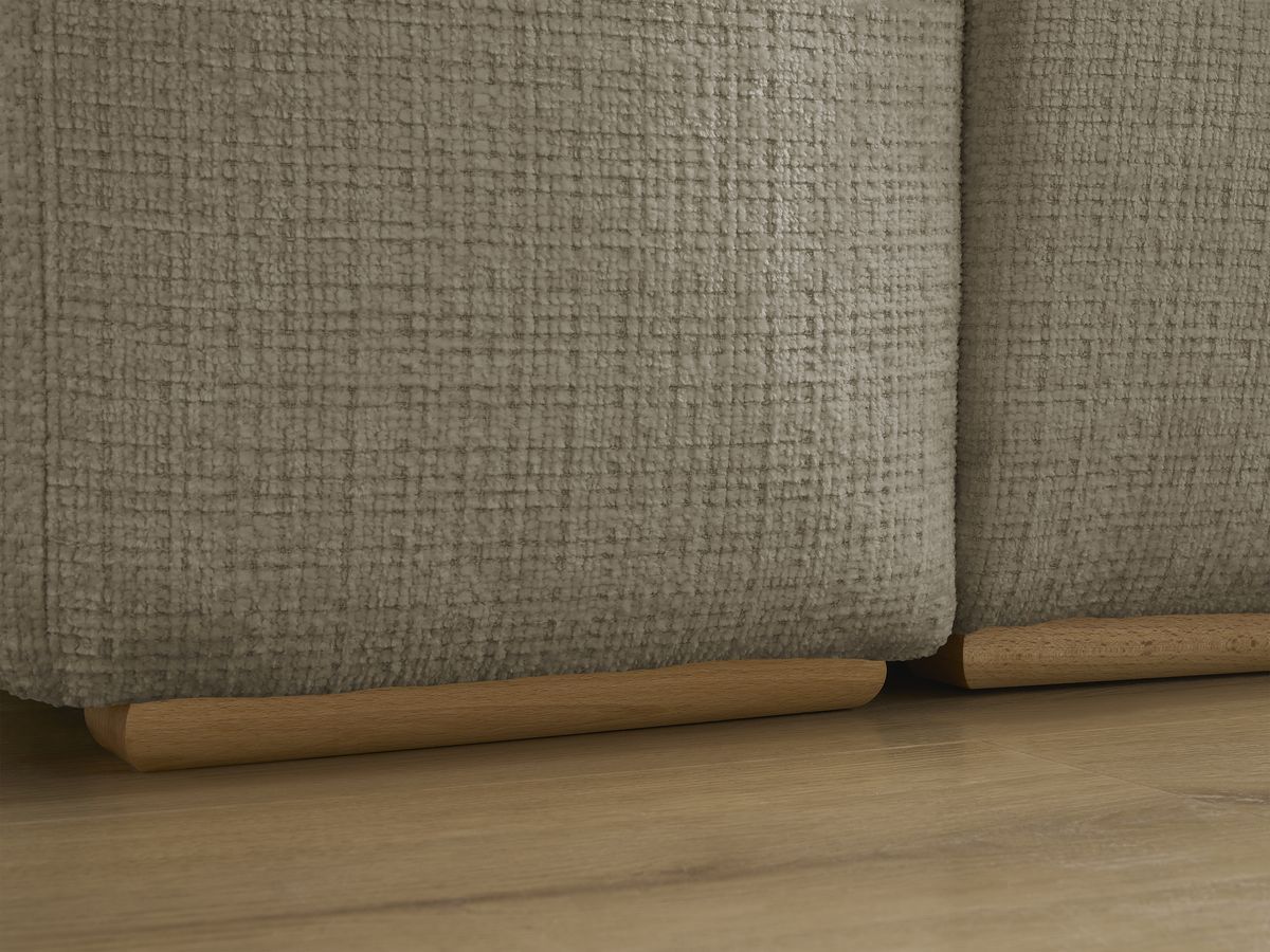 Canapé droit convertible coffre ANAKIN tissu texturé avec pouf