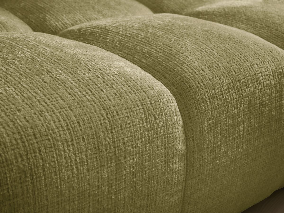Canapé droit convertible coffre ANAKIN tissu texturé avec pouf
