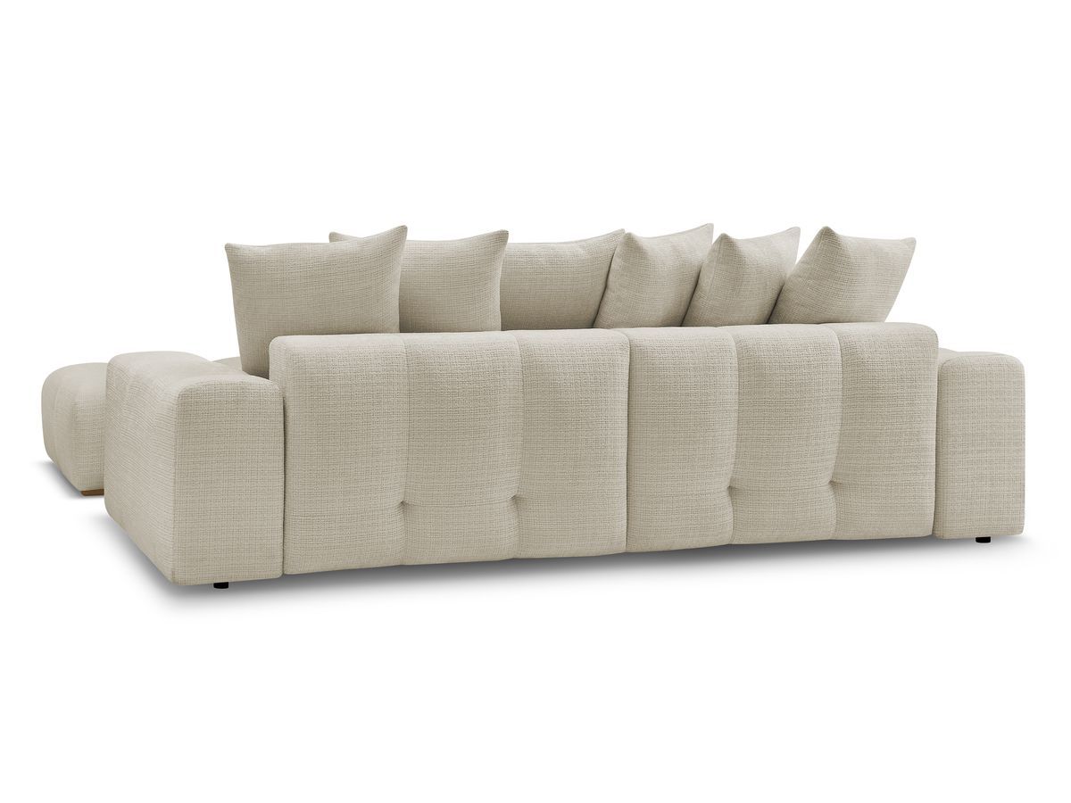 Canapé droit convertible coffre ANAKIN tissu texturé avec pouf