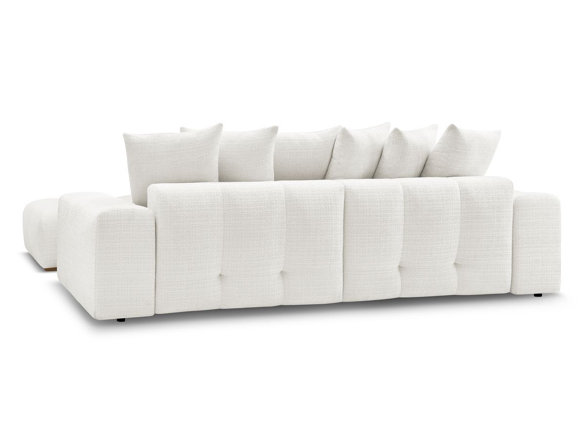 Canapé droit convertible coffre ANAKIN tissu texturé avec pouf