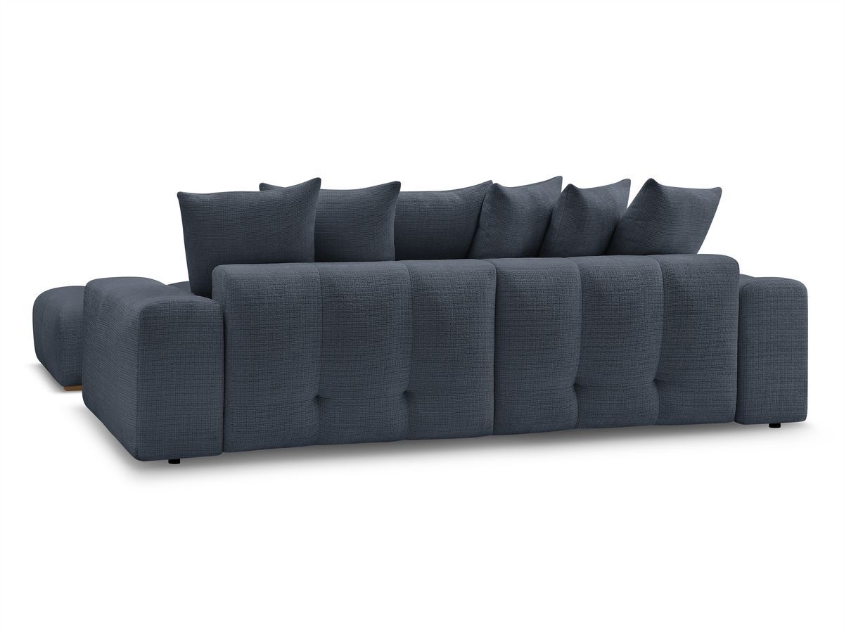 Canapé droit convertible coffre ANAKIN tissu texturé avec pouf