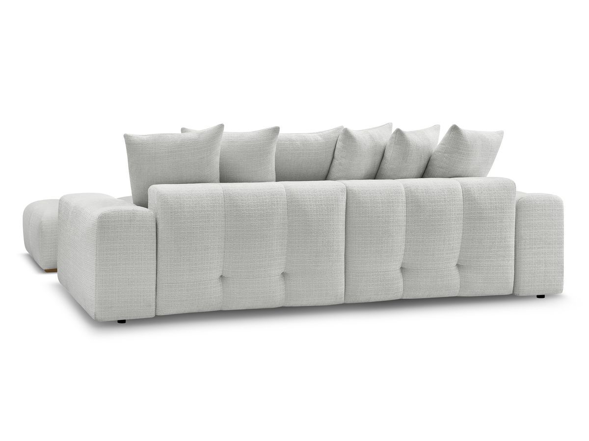 Canapé droit convertible coffre ANAKIN tissu texturé avec pouf