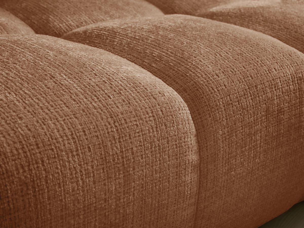Canapé droit convertible coffre ANAKIN tissu texturé avec pouf