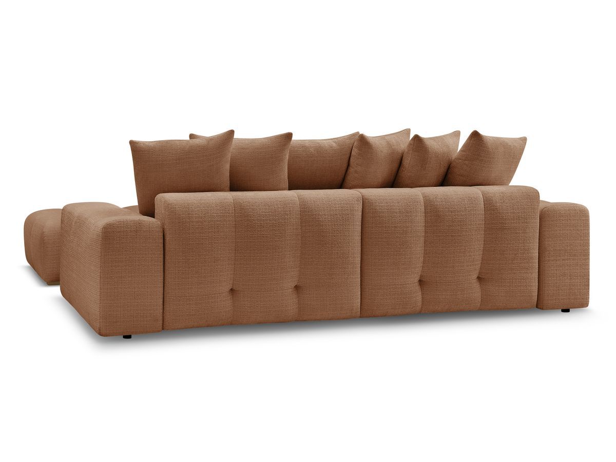 Canapé droit convertible coffre ANAKIN tissu texturé avec pouf