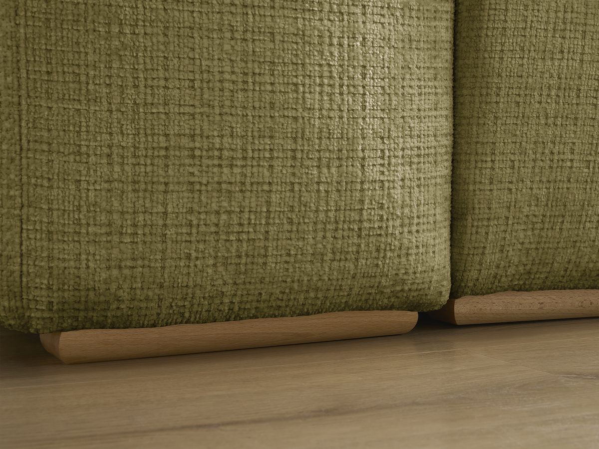 Canapé droit convertible coffre ANAKIN tissu texturé avec pouf