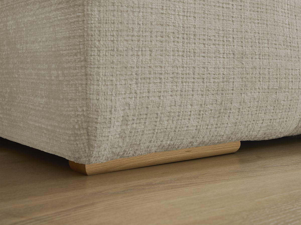 Canapé d'angle fixe EVEREST tissu chiné - Orange - Angle droit - 10 coussins