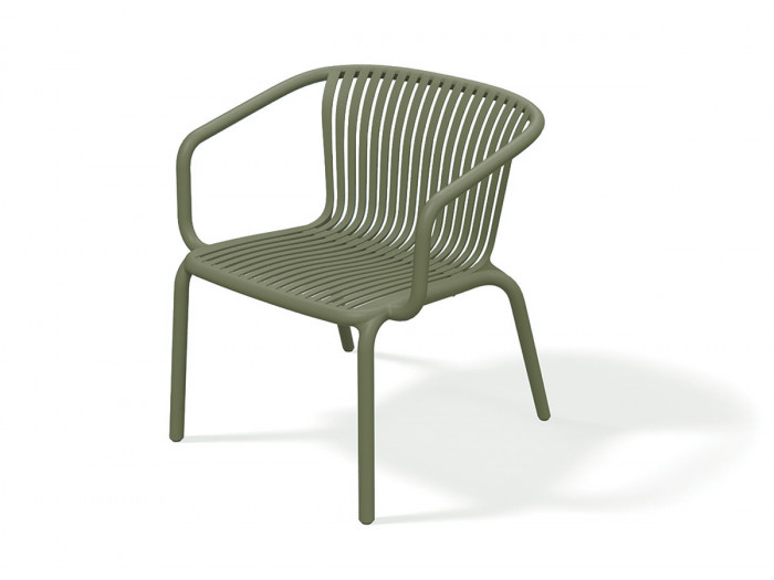 Salon de jardin RHODES avec table basse carrée 80 cm + 4 fauteuils