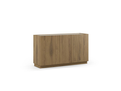 Buffet 3 portes 140 cm MARION effet chêne et travertin