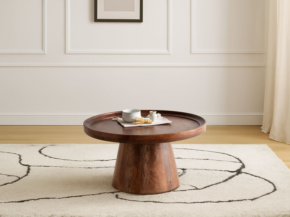 Table basse D.80 cm PAOLA bois massif d'acacia