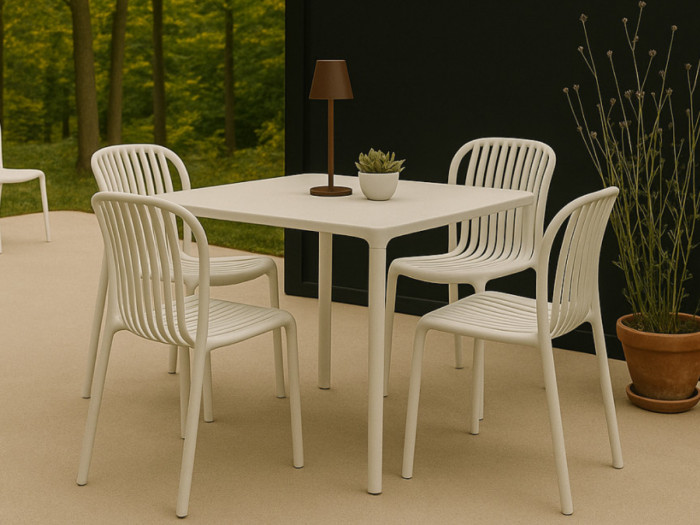 Table de jardin carrée 80 cm RHODES