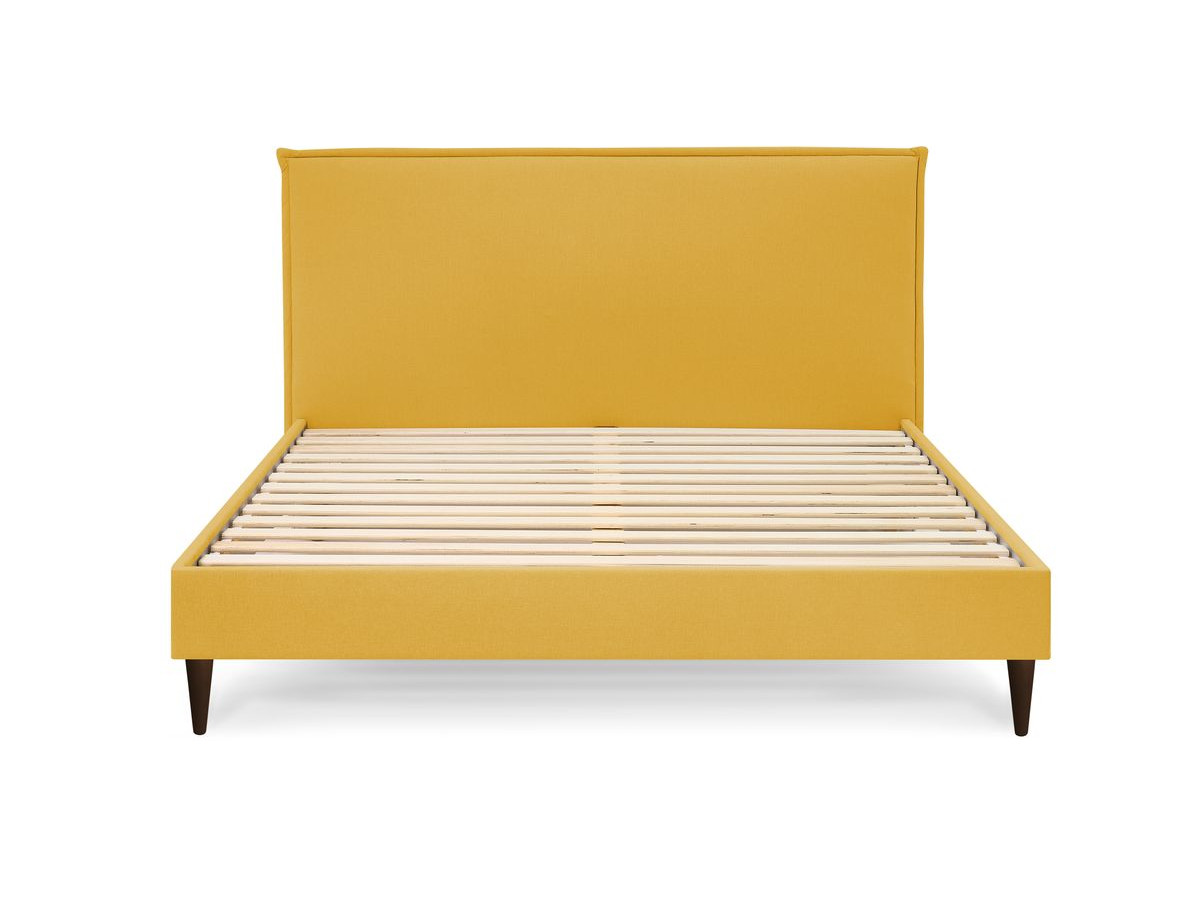 SARY bed met massieve lattenbodem en wengéhouten poten