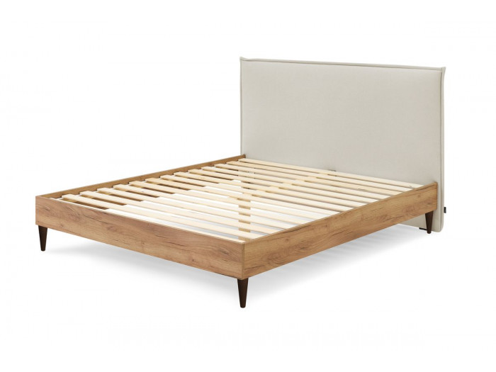 Structure de lit 180x200 cm CARA avec lattes massives pieds en bois wengé