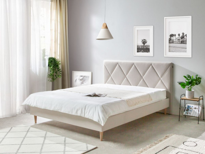 Structure de lit 140 x 190 cm PANTHEON avec lattes massives