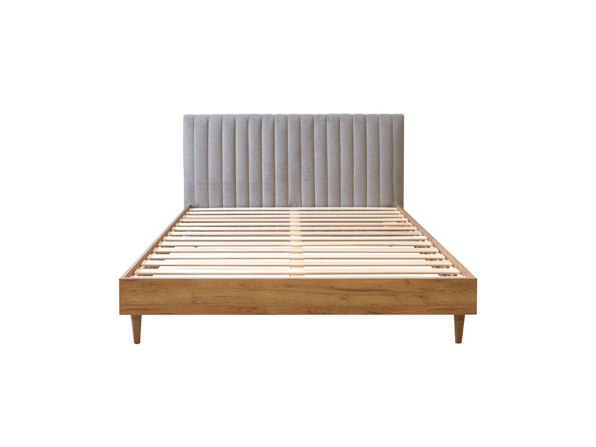 oceane bed met massieve lattenbodem gekleurd lichtgrijs