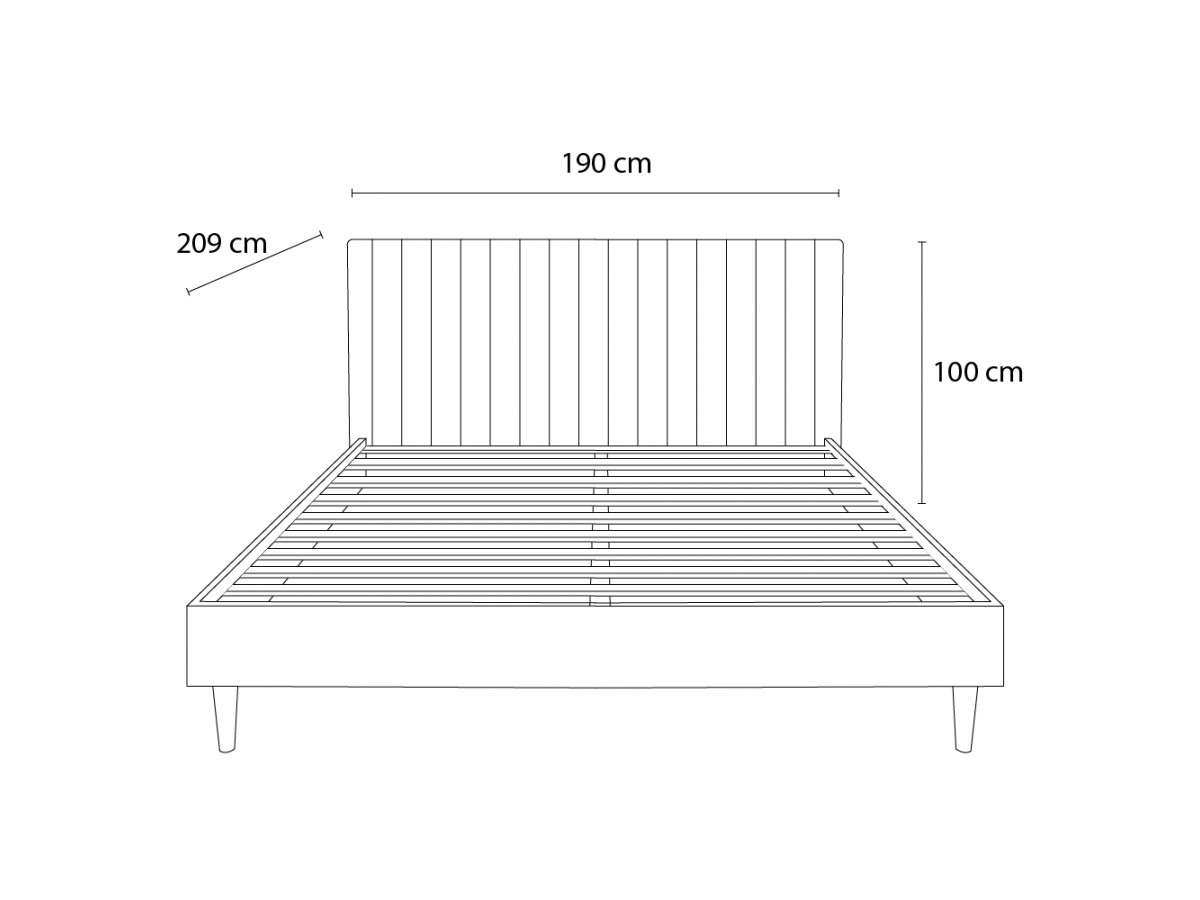 OCEANE bed met massieve lattenbodem