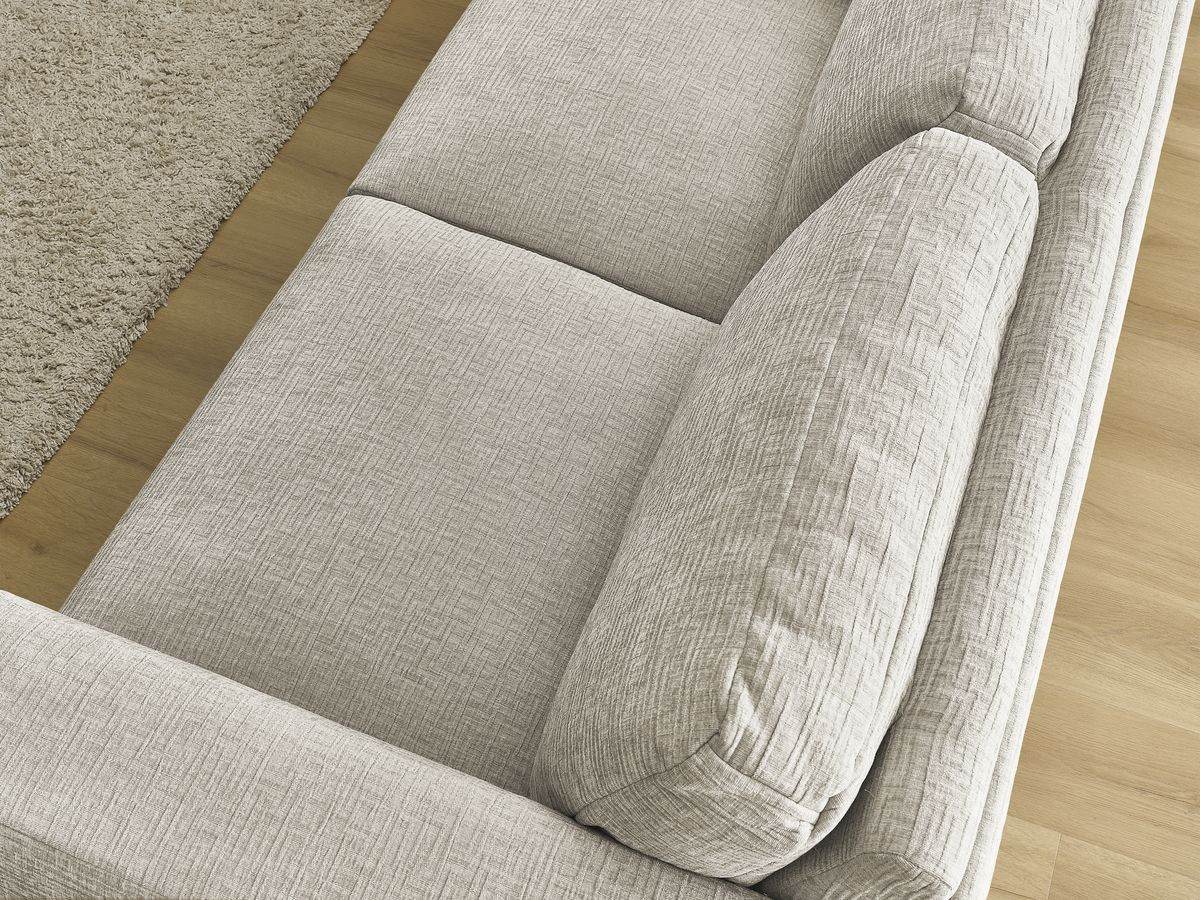 Canapé d'angle fixe EVEREST tissu chiné - Orange - Angle droit - 10 coussins