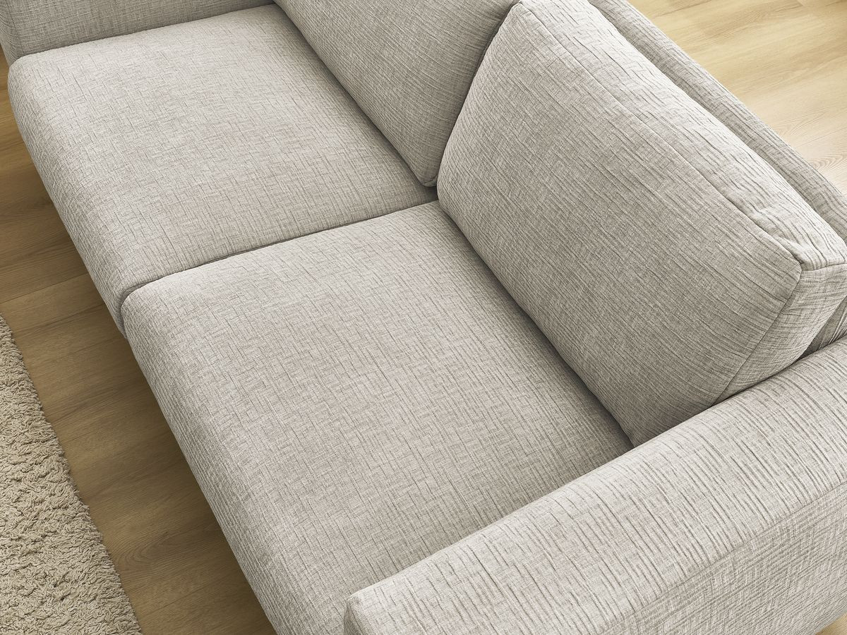Canapé d'angle fixe EVEREST tissu chiné - Orange - Angle droit - 10 coussins