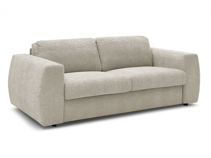 Canapé droit convertible HUGO ouverture express tissu texturé