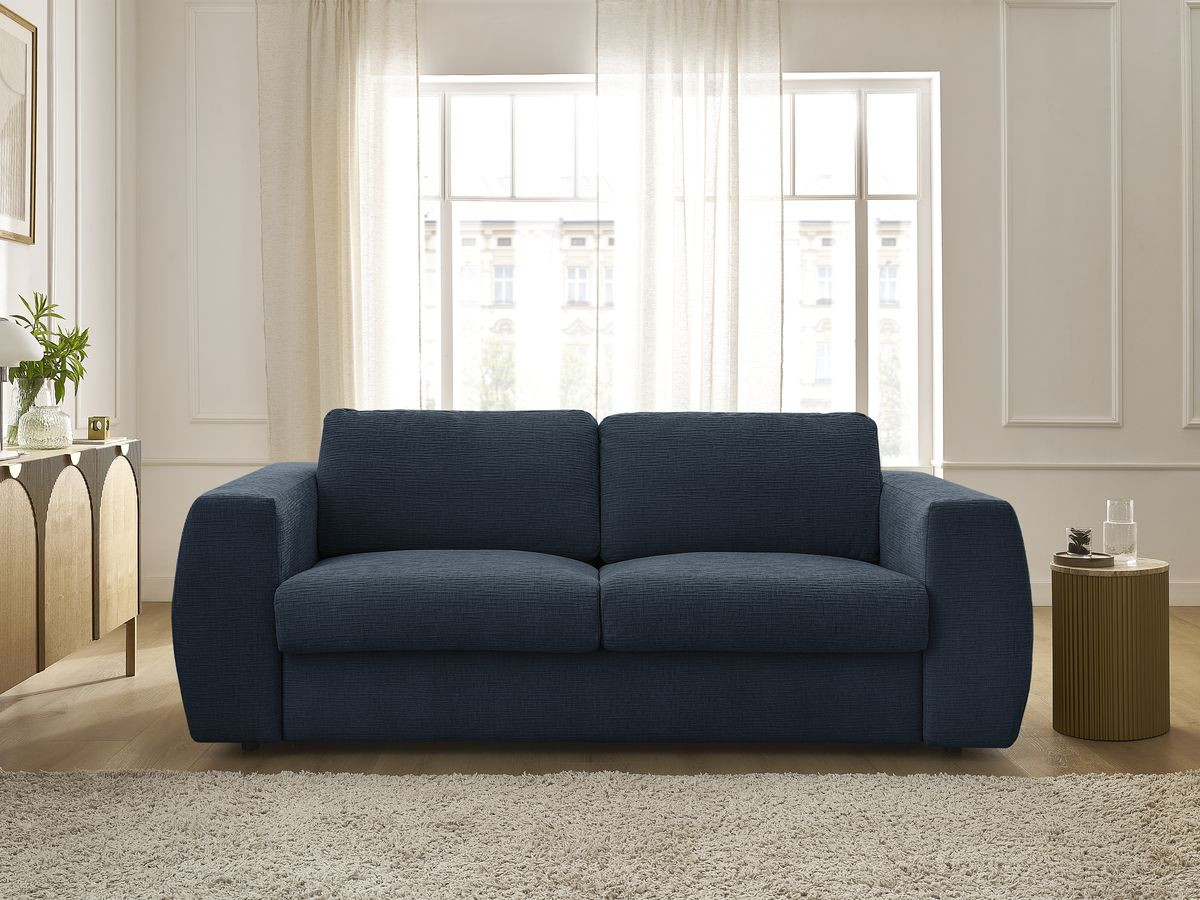 Canapé droit convertible HUGO texturé bleu foncé — vue 5