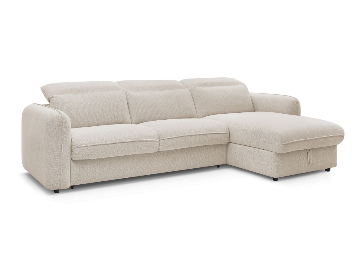 canapé d'angle réversible convertible ouverture express coffre achille de couleur beige