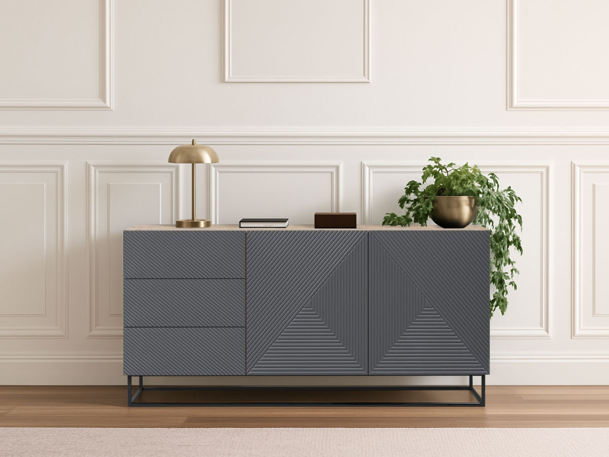 ALICE 2-deurs dressoir 167 cm metalen poten