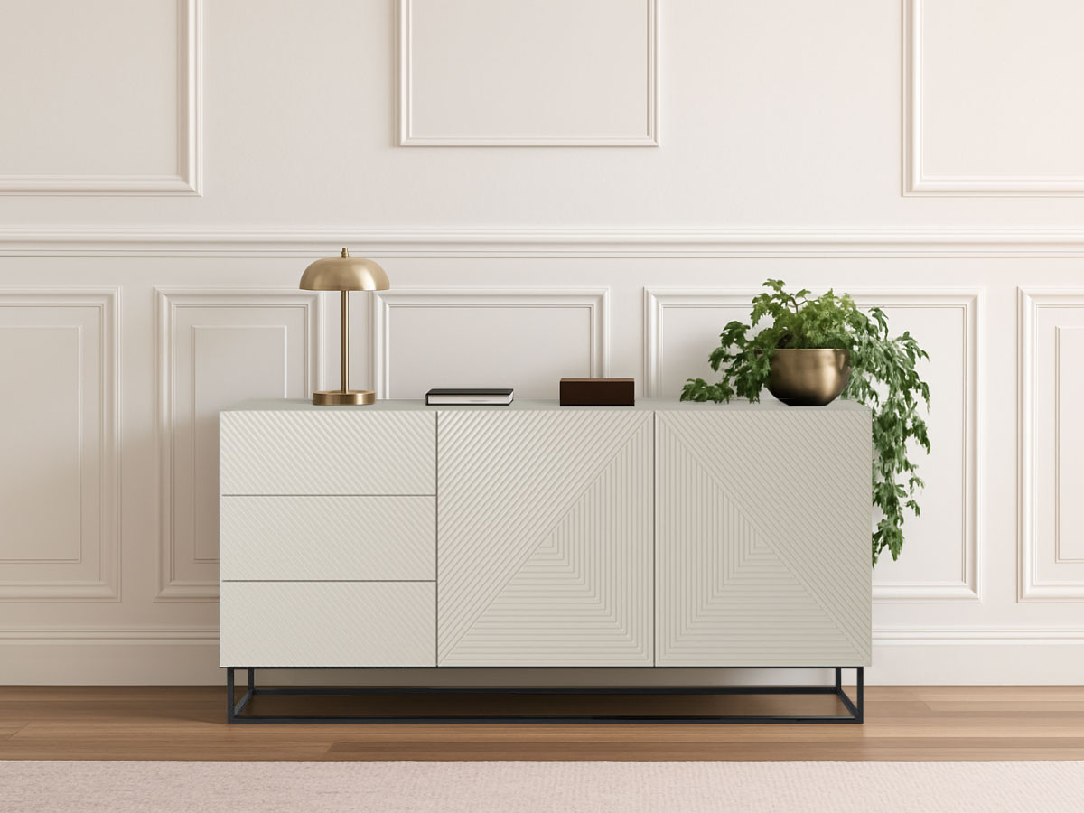 ALICE 2-deurs dressoir 167 cm metalen poten