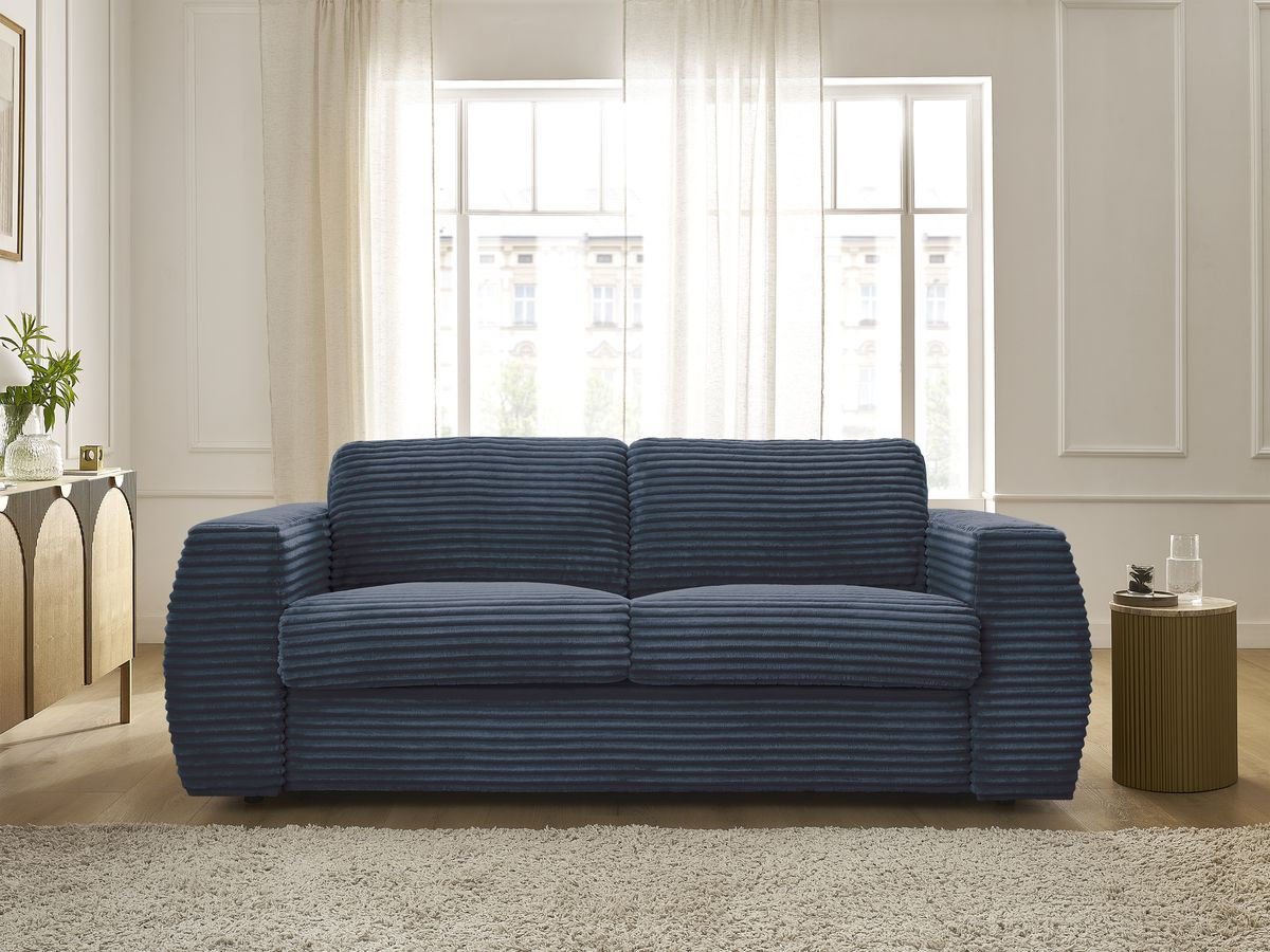 Canapé droit convertible HUGO gros côtelé bleu foncé — vue 5