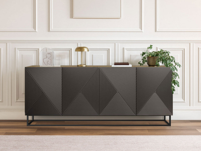 Buffet 4 portes 200 cm ELIA pieds en métal