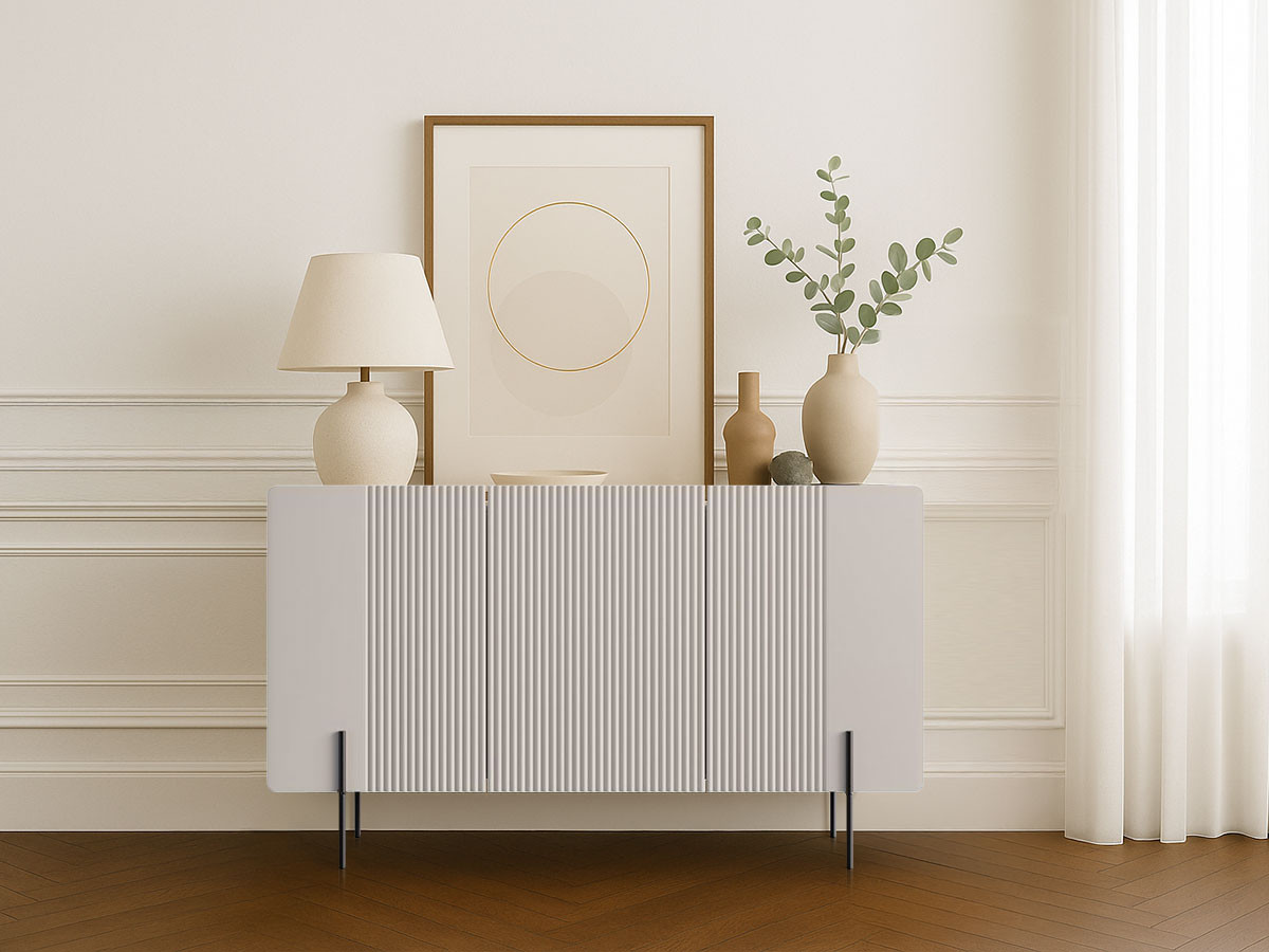 Buffet 3 portes 150 cm MATHILDE pieds noirs