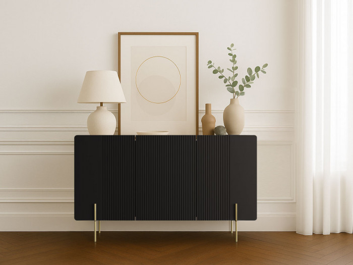 Buffet 3 portes 150 cm MATHILDE pieds or
